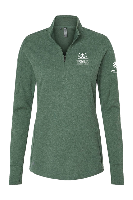 Ladies' Adidas 3-Stripes Quarter Zip Sweater